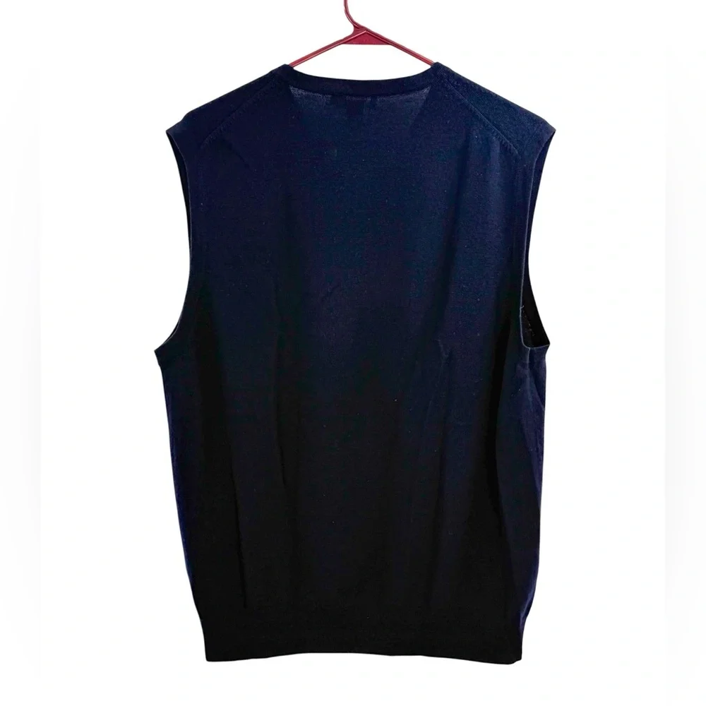 J.Crew Italian Merino Wool Sweater Vest Navy V-Neck Preppy Academia Quiet Luxury - Picture 5 of 9